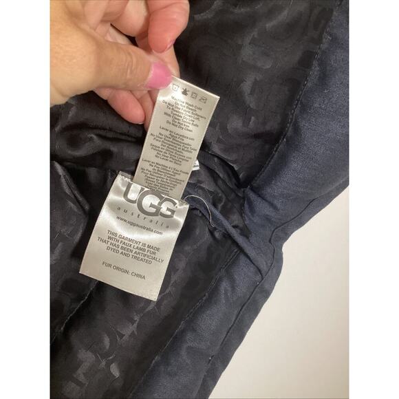 UGG Australia Small Navy Blue Trucker Quilted Puffer Coat Jacket Down Fill Warm - Picture 8 of 14